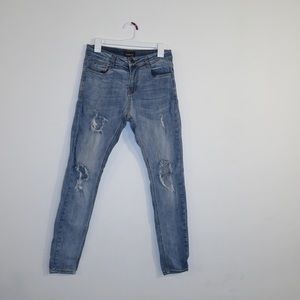 Men's Distressed Skinny Jeans - Blue, Size 30